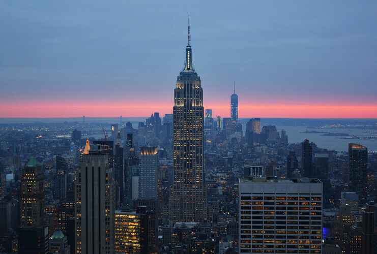 empire state building against nyc skyline